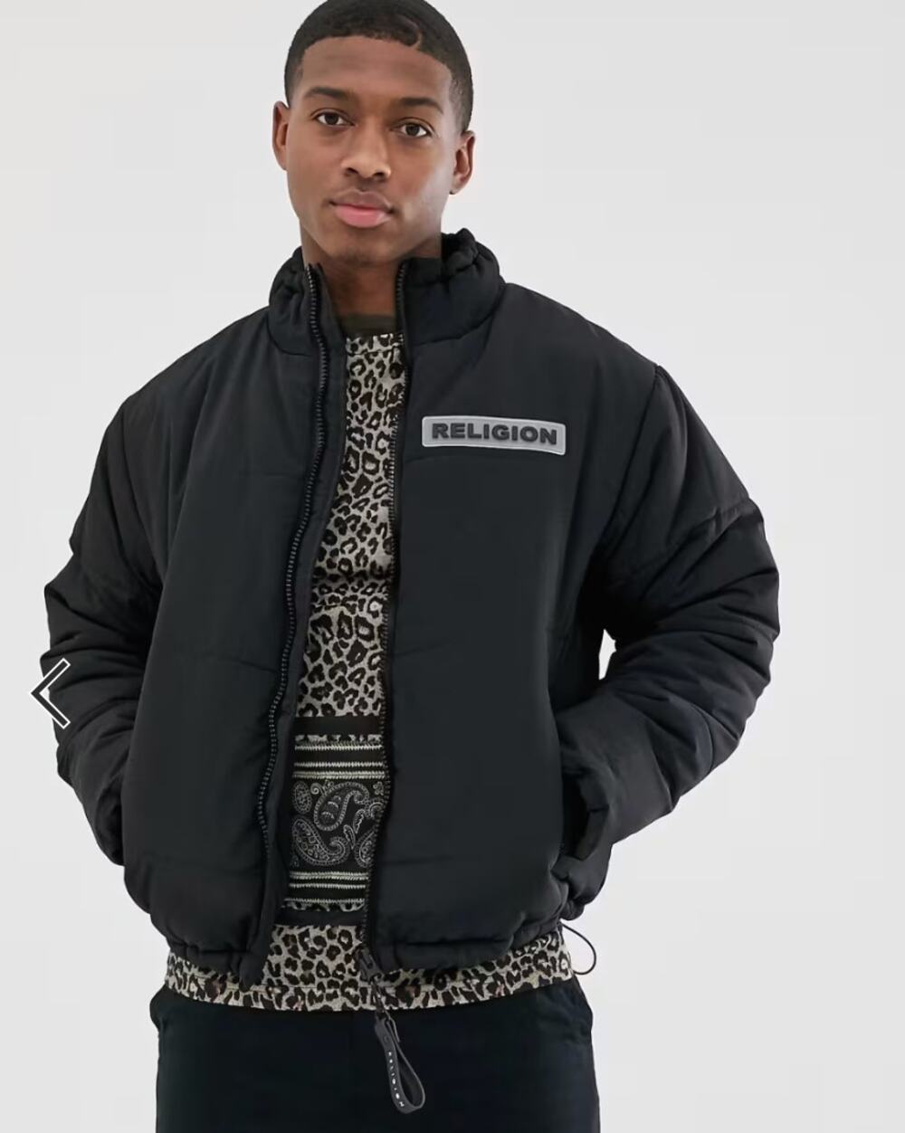 Religion London Black Puffer Jacket Size L